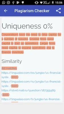 Plagiarism checker android App screenshot 2